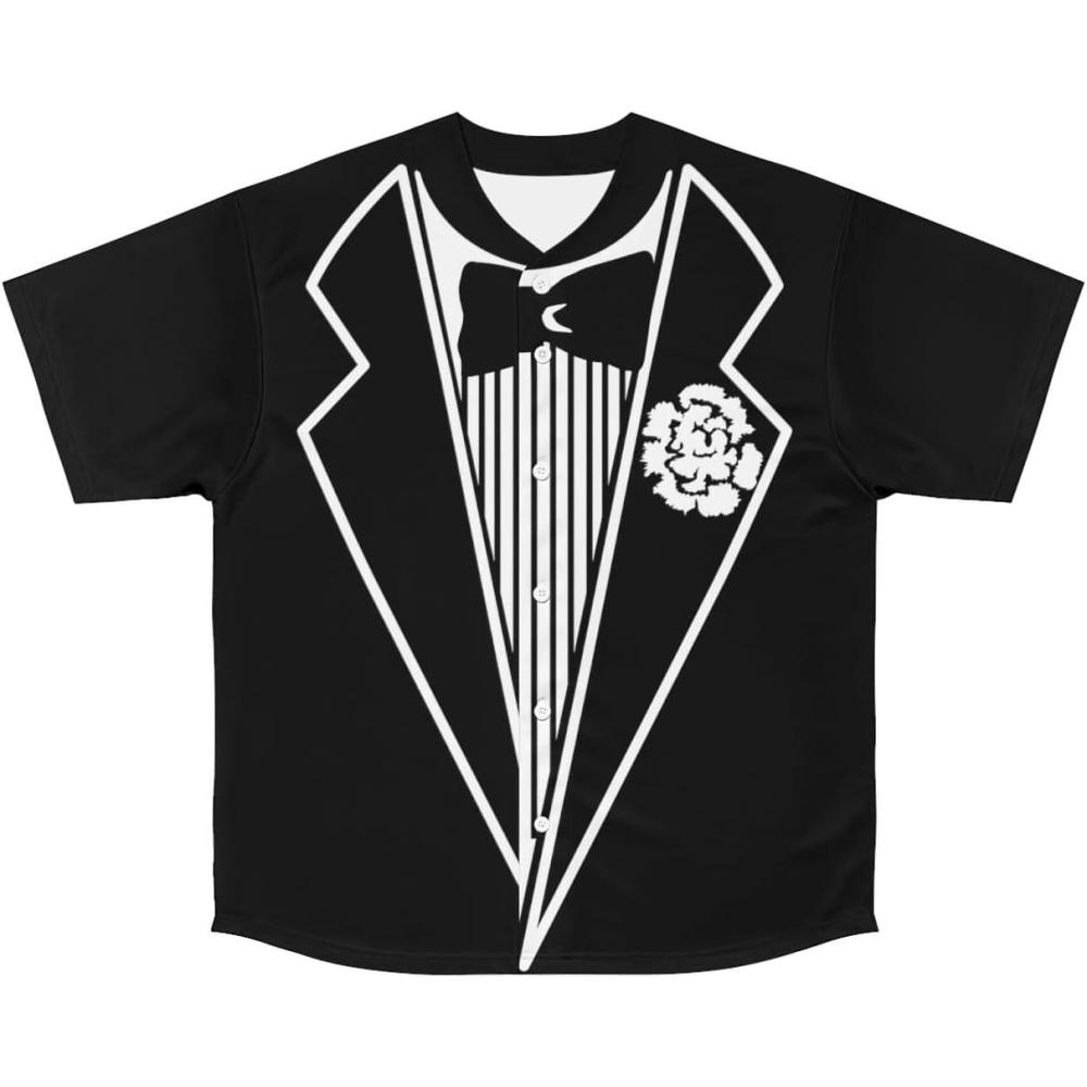 imageMens Tuxedo Baseball Jersey AOPBlack