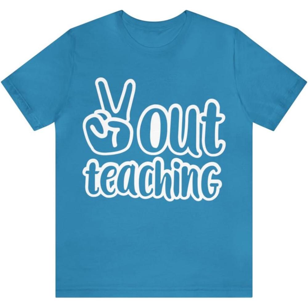 imagePeace Out Teaching Unisex Jersey Short Sleeve TeeAqua