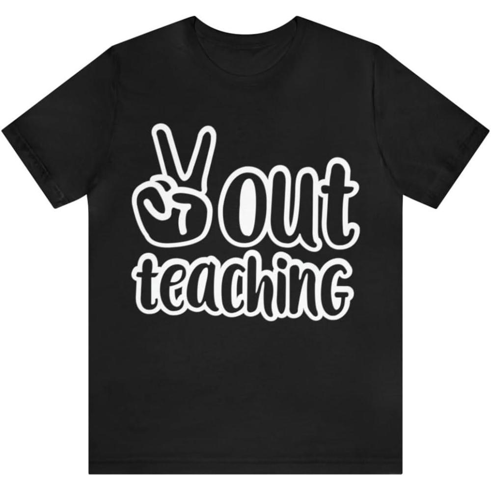 imagePeace Out Teaching Unisex Jersey Short Sleeve TeeBlack