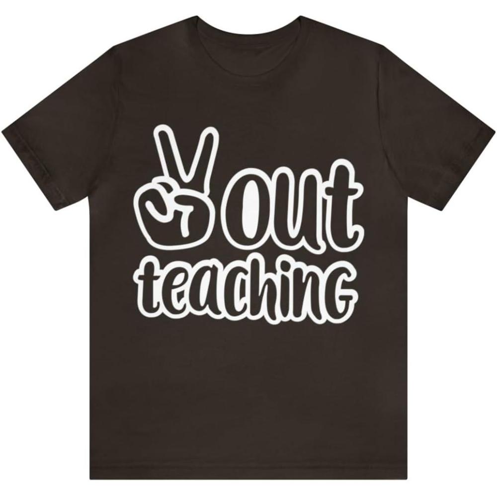 imagePeace Out Teaching Unisex Jersey Short Sleeve TeeBrown