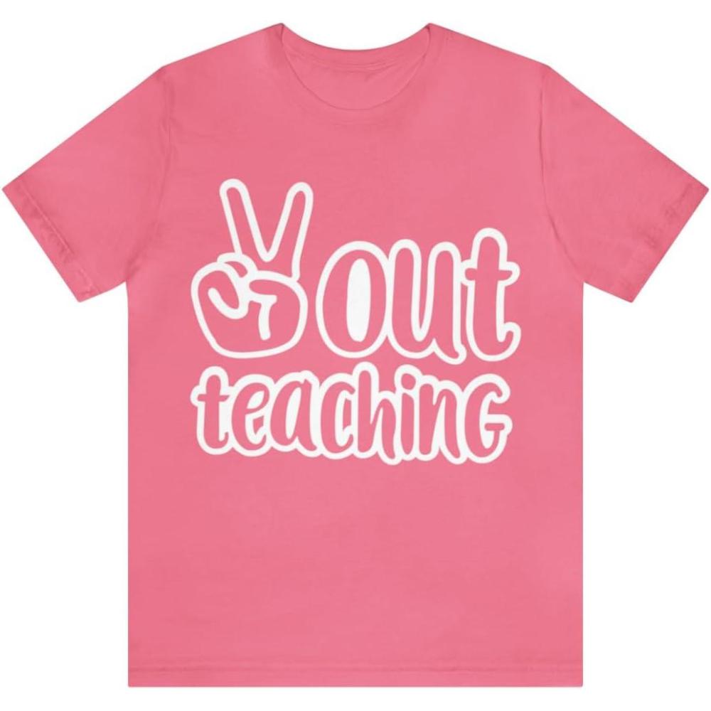 imagePeace Out Teaching Unisex Jersey Short Sleeve TeeCharity Pink