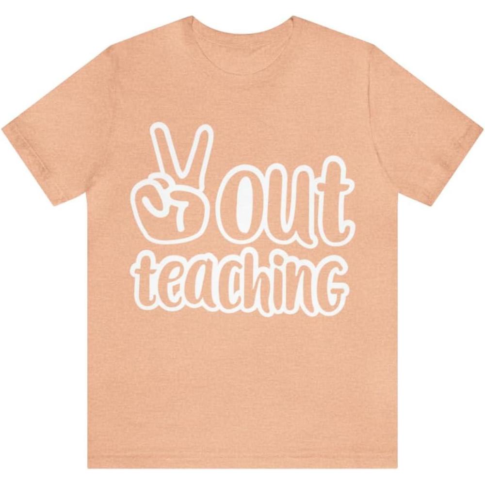 imagePeace Out Teaching Unisex Jersey Short Sleeve TeeHeather Peach