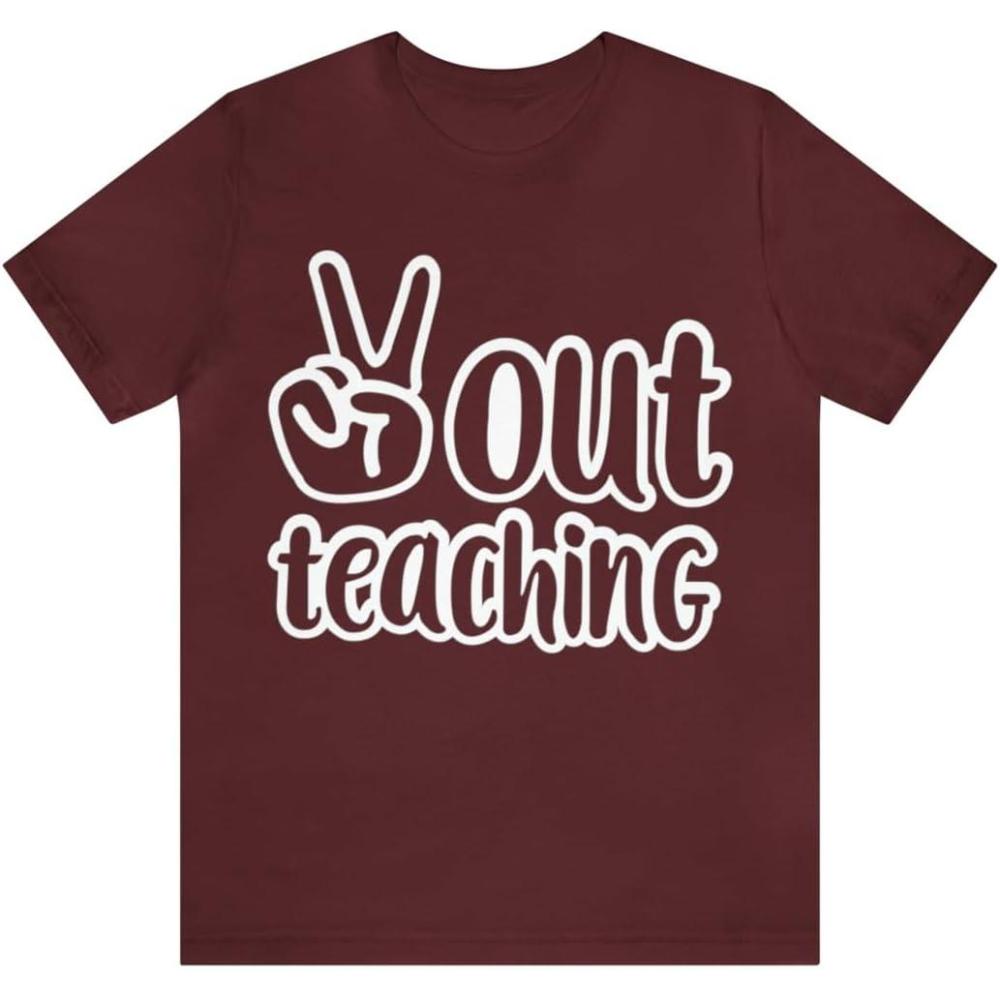 imagePeace Out Teaching Unisex Jersey Short Sleeve TeeMaroon