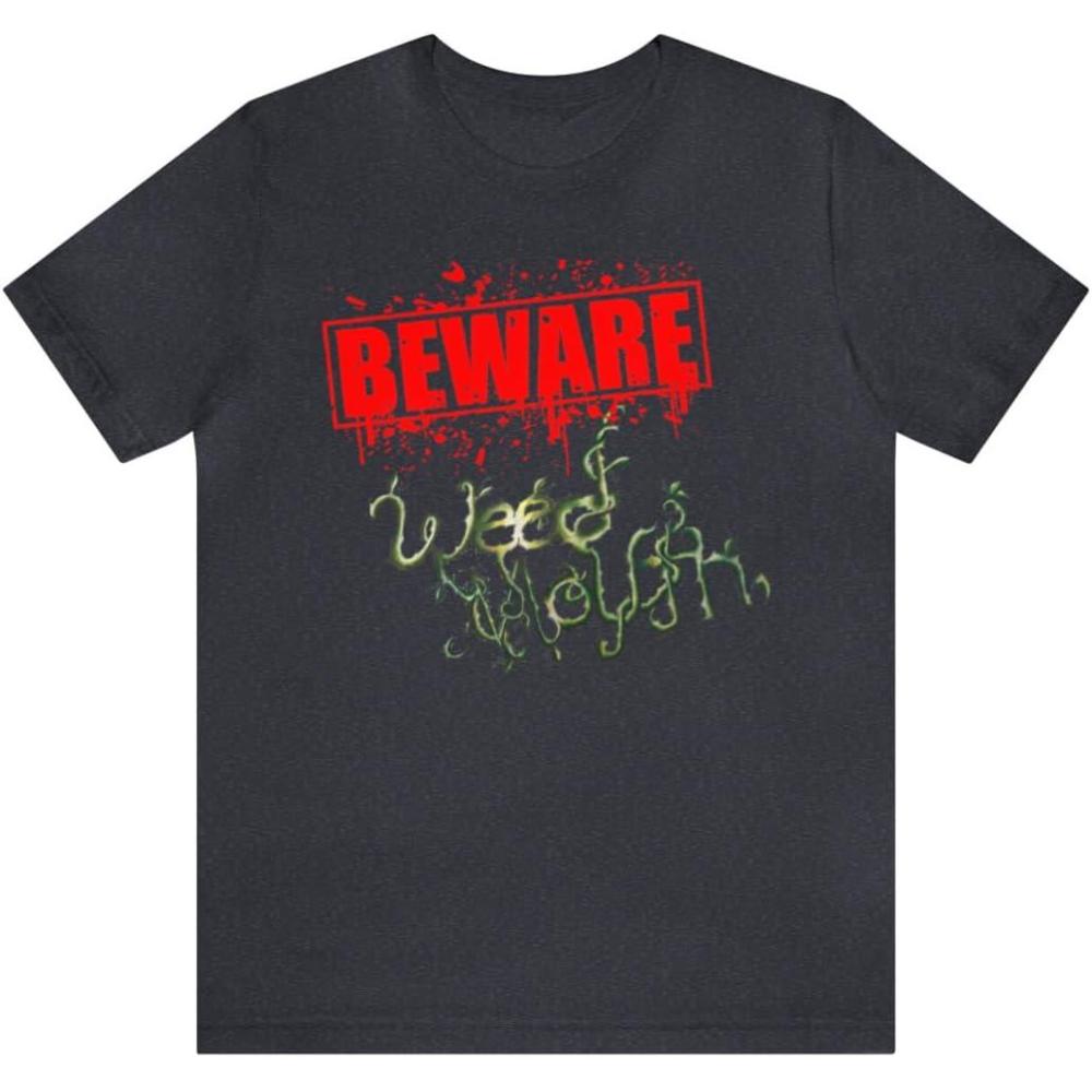imageWeed Mouth Neighborhood Nuisance Unisex Jersey Short Sleeve TeeHeather Navy