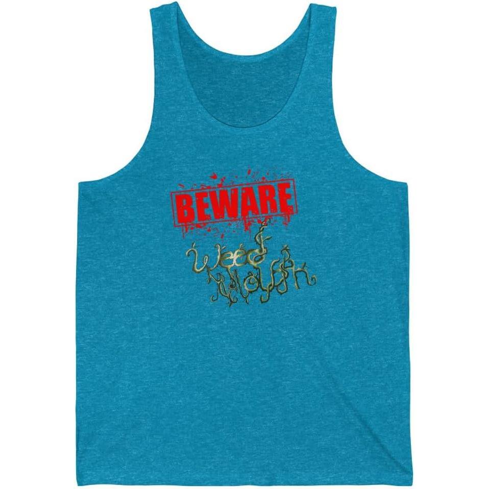 imageWeed Mouth Unisex Jersey TankAqua Triblend