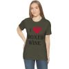 I Love Boxed Wine Unisex Jersey Short Sleeve Tee(Army)