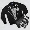 Men’s Tuxedo Bomber Jacket (AOP)(Black)