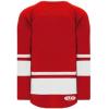 Santa Claus Eat. Rink. Be Merry! Christmas Hockey Jersey(Red With White)