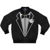 Men’s Tuxedo Bomber Jacket (AOP)(Black)