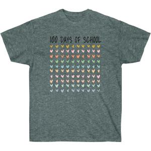 100 Days of School Hearts Tee(Dark Heather)