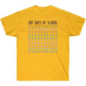 100 Days of School Hearts Tee(Gold)
