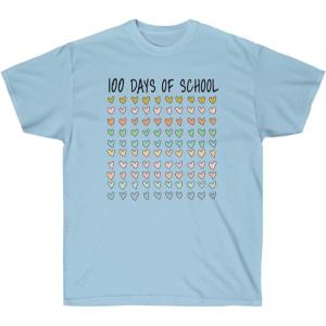 100 Days of School Hearts Tee(Light Blue)