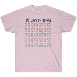 100 Days of School Hearts Tee(Light Pink)