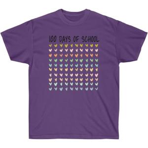 100 Days of School Hearts Tee(Purple)