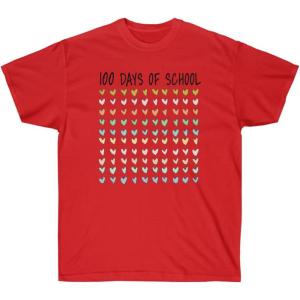 100 Days of School Hearts Tee(Red)