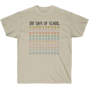 100 Days of School Hearts Tee(Sand)