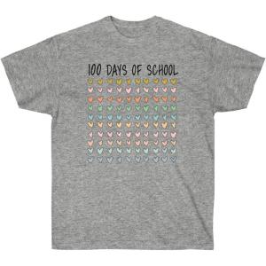100 Days of School Hearts Tee(Sport Grey)
