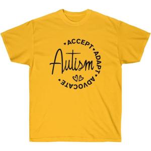 Accept, Adapt, Advocate – Autism T-Shirt(Gold)