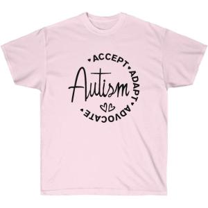 Accept, Adapt, Advocate – Autism T-Shirt(Light Pink)