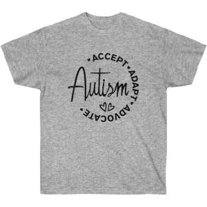 Accept, Adapt, Advocate – Autism T-Shirt(Sport Grey)