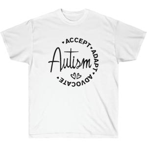 Accept, Adapt, Advocate – Autism T-Shirt(White)