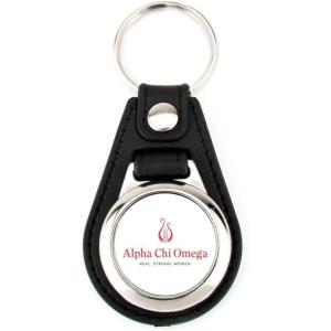 Greekgear Alpha Chi Omega Leatherette Teardrop Keychain