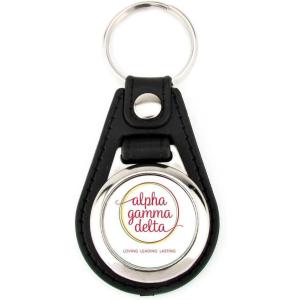 Greekgear Alpha Gamma Delta Leatherette Teardrop Keychain