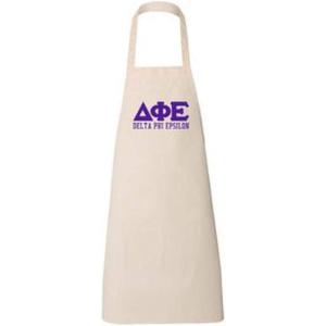 Greekgear Delta Phi Epsilon DPHIE Large Apron Natural