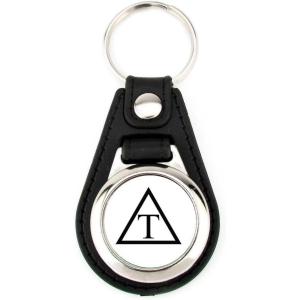 Greekgear Triangle Leatherette Teardrop Key Chain