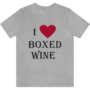 I Love Boxed Wine Unisex Jersey Short Sleeve Tee(Athletic Heather)