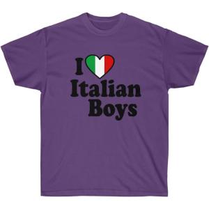 I Love Italian Boys Italian T-Shirt(Purple)