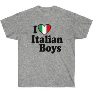 I Love Italian Boys Italian T-Shirt(Sport Grey)