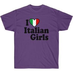 I Love Italian Girls Italian T-Shirt(Purple)