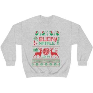 Italian Ugly Christmas Sweater Sweatshirt(Ash)