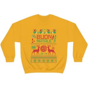 Italian Ugly Christmas Sweater Sweatshirt(Gold)