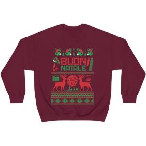 Italian Ugly Christmas Sweater Sweatshirt(Maroon)