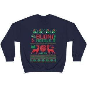 Italian Ugly Christmas Sweater Sweatshirt(Navy)
