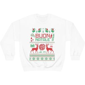 Italian Ugly Christmas Sweater Sweatshirt(White)