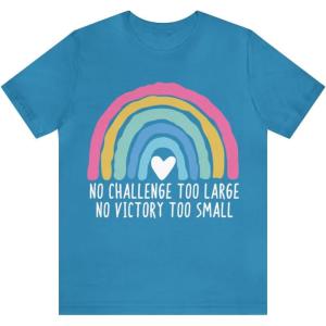 No Challenge Too Large Unisex Jersey Short Sleeve Tee(Aqua)