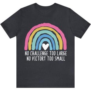 No Challenge Too Large Unisex Jersey Short Sleeve Tee(Heather Navy)