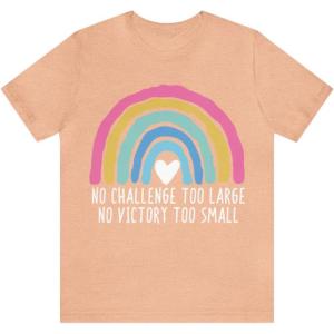 No Challenge Too Large Unisex Jersey Short Sleeve Tee(Heather Peach)