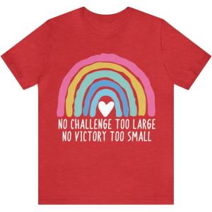 No Challenge Too Large Unisex Jersey Short Sleeve Tee(Heather Red)