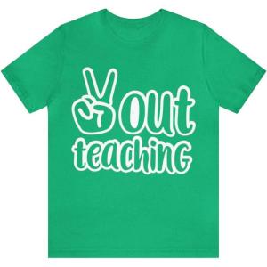 Peace Out Teaching Unisex Jersey Short Sleeve Tee(Heather Kelly)