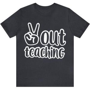 Peace Out Teaching Unisex Jersey Short Sleeve Tee(Heather Navy)