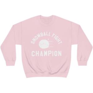 Snowball Fight Champion Sweatshirt(Light Pink)