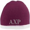 Alpha Chi Rho Two Tone Knit Beanie Maroon/White