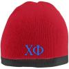 Chi Phi Two Tone Knit Beanie Red/Black