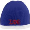 Sigma Phi Epsilon SigEp Two Tone Knit Beanie Purple/White