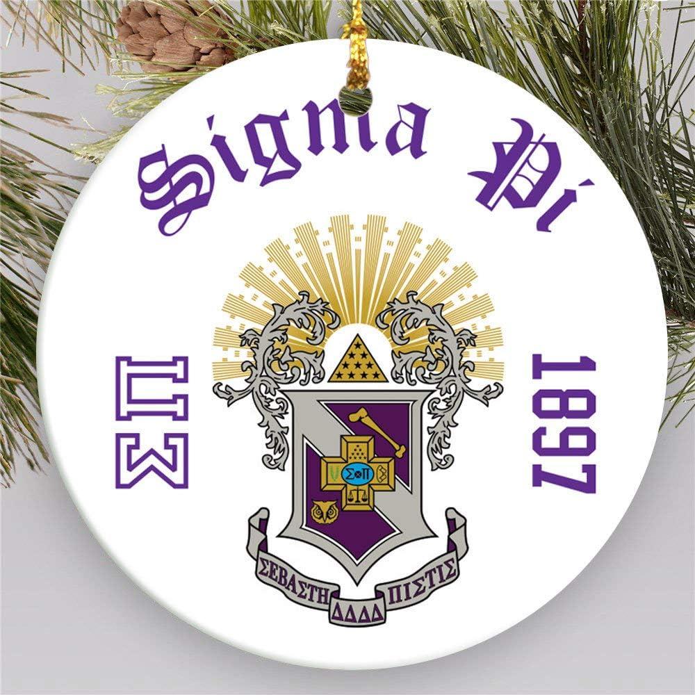 imageSigma Pi Round Christmas Shield Ornament