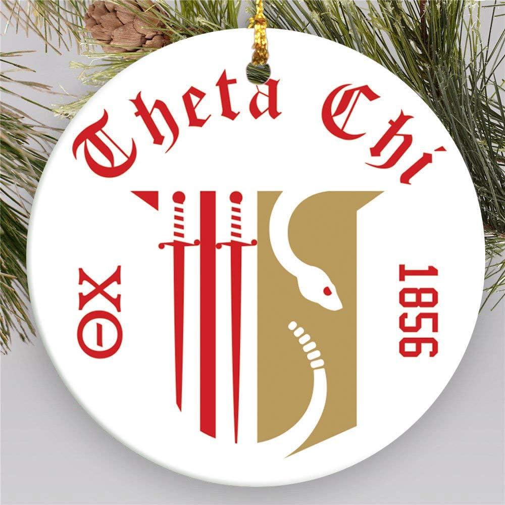 imageTheta Chi Round Christmas Shield Ornament